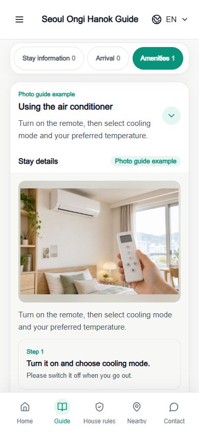 Air conditioner · Use photos and short instructions.
